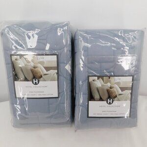 Hotel Collection Set of 2 King Pillowsham Water Blue 400 Thread Pima Cotton New